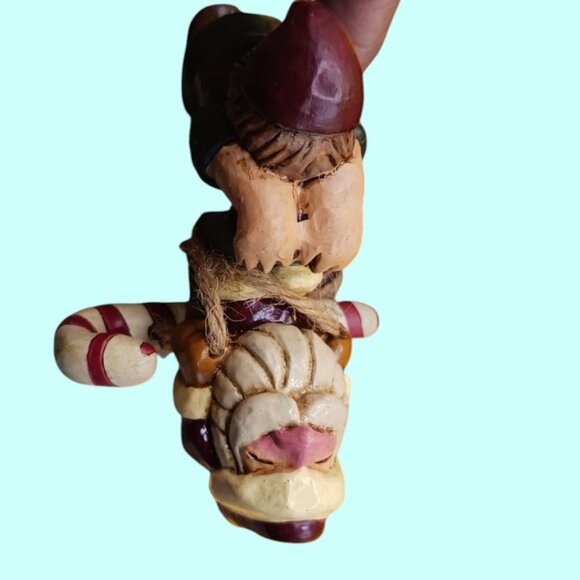 The Plum Creek Folks Handcrafted "Hanging The Elf" Ornament - Picture 9 of 13